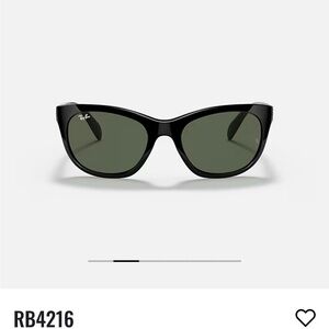 Ray-Ban Black Cat-Eye Sunglasses with Green Lenses